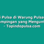 Bisnis Isi Pulsa di Warung Pulsa: Pilihan Kerja Sampingan yang Menguntungkan
