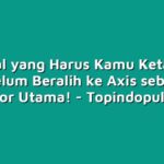 5 Hal yang Harus Kamu Ketahui sebelum Beralih ke Axis sebagai Operator Utama!