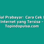 Tutorial Prabayar: Cara Cek Kuota Internet yang Tersisa