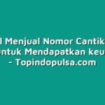Tutorial Menjual Nomor Cantik Secara Online untuk Mendapatkan keunggulan