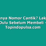 Ingin Punya Nomor Cantik? Lakukan Ini Dulu Sebelum Membeli