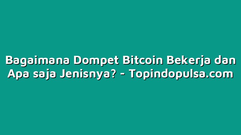 Bagaimana Dompet Bitcoin Bekerja dan Apa saja Jenisnya?